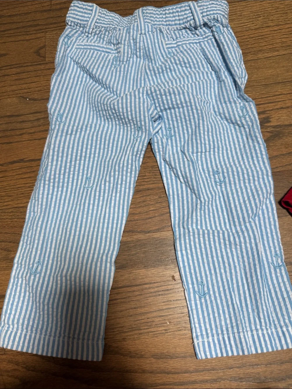 Nursery Rhyme Blue and White Striped Anchor Print Kids Pants 24m 2T
